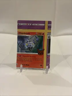 NFC Chandelure Trick Or Trade Miscut Error Holo Pokemon TCG Card - Image 1