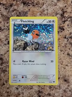 Pokemon Fletchling 11 McDonalds 2014 Promo Card 11/12 Holo Foil McDonald's - Image 1