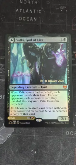 MtG Valki, God of Lies Prerelease Promo Foil - Image 1