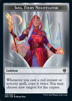 MTG - Emblem - Jaya, Fiery Negotiator - Dominaria United - NM, English Magic FLA - Image 1