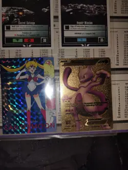 Mewtwo Gold Pokemon Gold Card/ Sailor Moon Holographic Card - Image 2