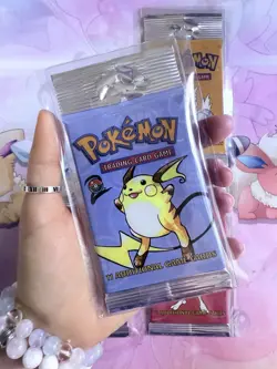 Pokemon Vintage Base Set 2 Booster Pack Art Set Long Crimp (4 Packs) - Image 3