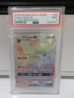 Pokemon - Glaceon GX 159/156 - Ultra Prism - PSA 9 - Image 1