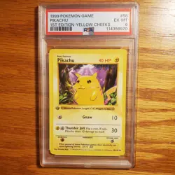1999 Pokemon Base Set 1st Edition Shadowless Yellow Cheeks Pikachu #58 PSA 6 - Image 1