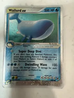 Pokemon 2003 Sandstorm #100/100 Wailord EX Holo Ultra Rare - Image 1