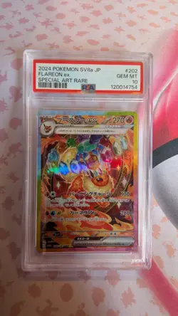 Flareon ex SAR 202/187 Terastal Festival sv8a Japanese Pokemon PSA Gem Mint 10 - Image 1