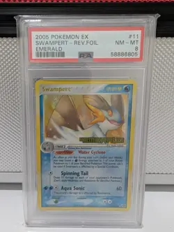 Swampert 11/106 EX Emerald Reverse Holo Foil Rare Pokemon - PSA 8 NM - MT - Image 1