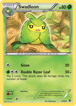 POKEMON BW Emerging Powers: REVERSE HOLO - SWADLOON 5/98 LP/MP - Image 1