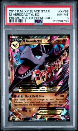 2016 POKEMON BLACK STAR PROMO MEGA AERODACTYL EX #XY98 HOLO PSA 8 NM #119298708 - Image 1