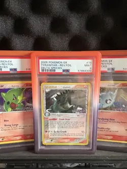 2005 Pokemon EX Tyranitar, Pupitar, & Larvitar Delta Species (#16 #51 #73) PSA 9 - Image 1
