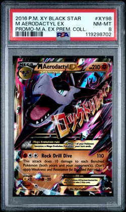 2016 POKEMON BLACK STAR PROMO MEGA AERODACTYL EX #XY98 HOLO PSA 8 NM #119298702 - Image 1