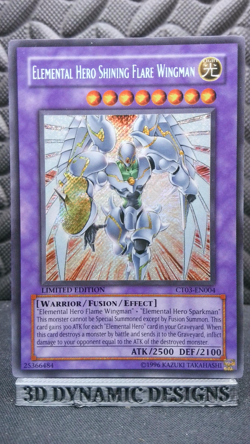 | Yugioh Elemental HERO Shining Flare Wingman CT03-EN004 Secret 2006 NM/LP | - Image 1
