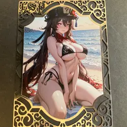 Goddess Story Gold METAL Card - Serial Number #/200! Hu Tao - READ Description - Image 1