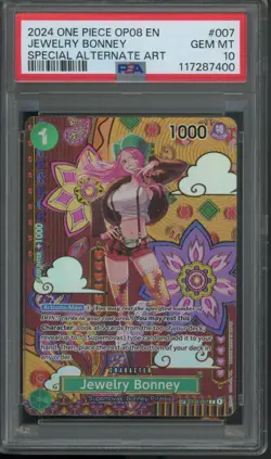 One Piece Card Game Jewelry Bonney (SP) OP08 Two Legends ST02-007 PSA GEM MT 10 - Image 1