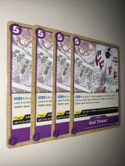God Thread OP10-079 X4 Playset Royal Blood One Piece Card Game CCG TCG - Image 2