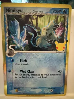 Mimikyu Delta Species SWSH136 Holo Rare Pokemon Promo Card LP Black Star - Image 1