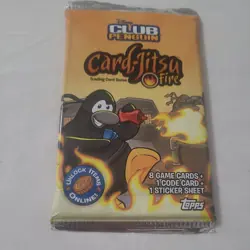 Topps Club Penguin Card Jitsu Fire Booster Pack Factory Sealed! - Image 1