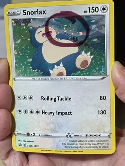 POKEMON SNORLAX #SWSH032 BLACK PROMO STAR COSMOS HOLO SWIRL CARD SEE PICS - Image 2