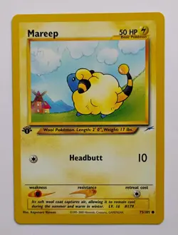 Pokemon Card Neo Destiny 1st Edition Mareep 75/105 WOTC Near Mint - Image 1