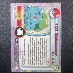 #01 Bulbasaur Topps Chrome 2000 Pokemon TV Animation Series 1 - Image 2