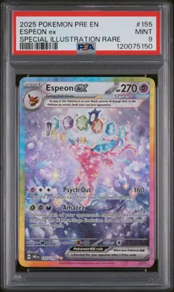 2025 Pokemon PRE EN Espeon ex 155/131 Special Illustration Rare PSA 9 - Image 1