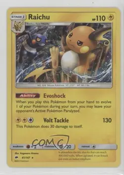 Raichu Pokemon Sun & Moon Burning Shadows #41 1l78 - Image 1