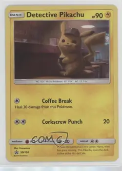 Detective Pikachu Pokemon Sun & Moon Black Star Promo #SM190 1l78 - Image 1
