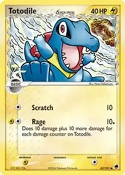 Totodile (Delta Species, #67/101) EX - Dragon Frontiers LP Pokemon - Image 1