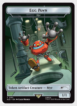 IN HAND - Egg Pawn - Myr Token ✨NON-FOIL✨ Secret Lair x Sonic - NM Magic MTG - Image 1