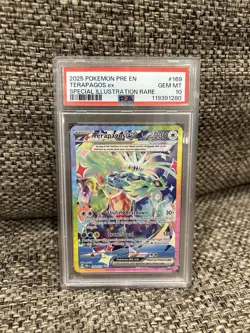 2025 POKEMON PRISMATIC EVOLUTIONS ILLUSTRATION RARE TERAPAGOS EX 169/131 PSA 10 - Image 1