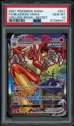 PSA 10 Blaziken VMAX 201/198 Alternate Art Chilling Reign 2021 Pokemon TCG GM - Image 1