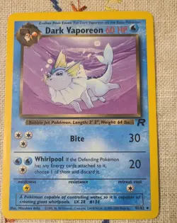 Vintage Pokemon TCG Dark Vaporeon 45/82 Team Rocket Regular - Image 1