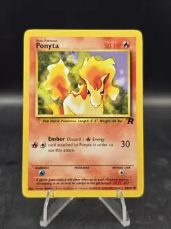 Pokemon TCG Ponyta 64/82 Team Rocket Unlimited Common NM - Image 1