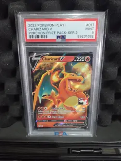 2023 POKEMON PLAY! POKEMON PRIZE PACK: SER 2 #017 CHARIZARD V PSA 9 - Image 1