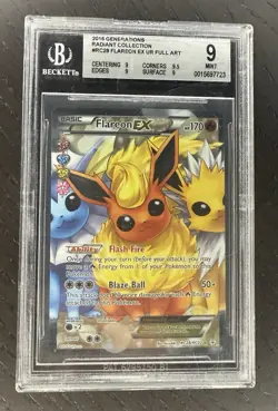 2016 POKEMON XY GENERATIONS RADIANT COLLECTION FULL ART/FLAREON EX Beckett BGS 9 - Image 1