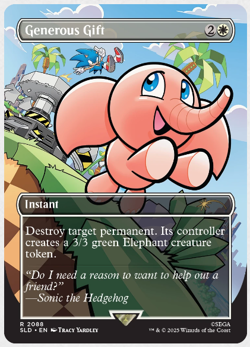 IN HAND - Generous Gift ✨NON-FOIL✨ Secret Lair x Sonic - NM Magic MTG - Image 1