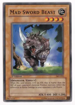 Mad Sword Beast - SKE-022 - Common - 1st Edition NM YuGiOh! Starter Deck Cards - Image 1