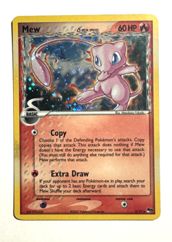 Mew Cosmos Holo-3/17-Pop Series 5 Delta Species-Pokemon Card-MP-Error PokeBall - Image 1