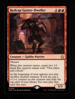 4x Redcap Gutter-Dweller-Magic the Gathering-MTG-Foundations-Near Mint-4x-rare - Image 1