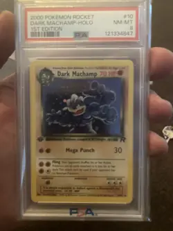 Pokemon Dark Machamp Holo Rare TCG Vintage Card 10/82 PSA 8 - Image 1