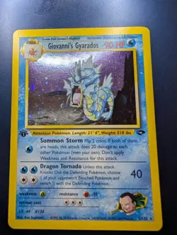 POKEMON TCG 1st Edition Giovanni's Gyarados 5/132 Gym Challenge Holo Card NM - Image 1