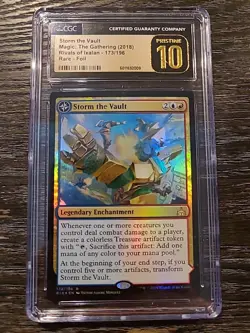 POP 1 PRISTINE Storm the Vault Foil CGC 10 MINT MTG Rivals of Ixalan Graded - Image 1