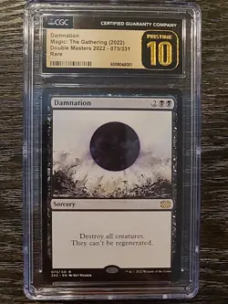POP 1 PRISTINE Damnation CGC 10 MINT MTG graded 2x Masters Double Non-foil - Image 1