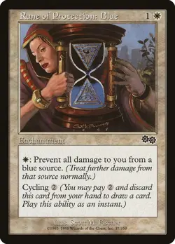 Rune of Protection: Blue Urza's Saga MTG - Image 1