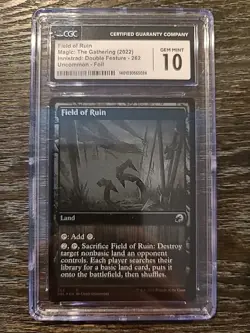 POP 1 Field of Ruin Foil GEM MINT Double Feature CGC 10 MTG Graded - Image 1