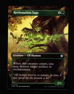 1x Reclamation Sage-BORDERLESS-Magic the Gathering-MTG-Foundations-Near Mint-1x - Image 1