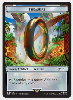 IN HAND - Treasure Token ✨NON-FOIL✨ Secret Lair x Sonic - NM Magic MTG - Image 1