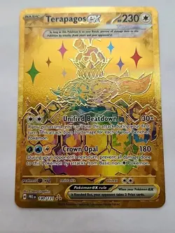 Pokemon TERAPAGOS ex Prismatic Evolutions Gold Hyper Rare 180/131 - Image 1