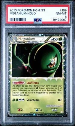 2010 POKEMON HEARTGOLD MEGANIUM PRIME #109 ULTRA RARE PSA 8 NM #119479067 - Image 1