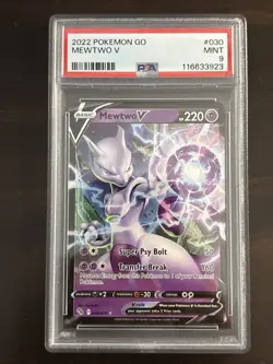 2022 POKEMON GO #030 MEWTWO V PSA 9 - Image 1